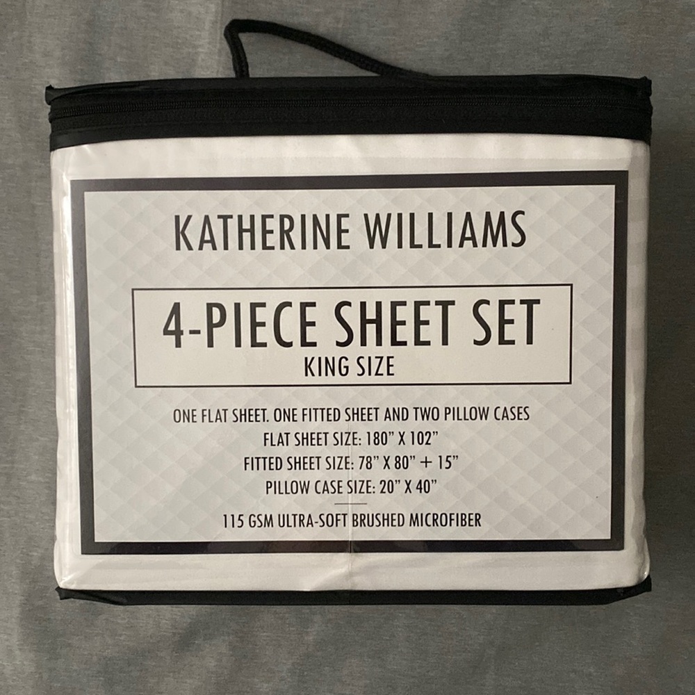 New Katherine Williams 4 Piece King Size Sheet Set
